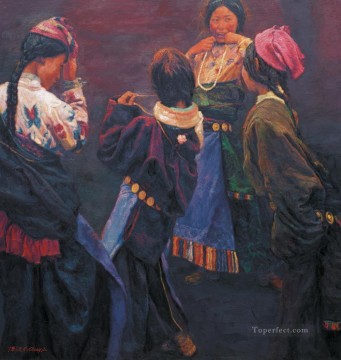 中国 Painting - チベットの少女 2004 中国人 チェン・イーフェイ